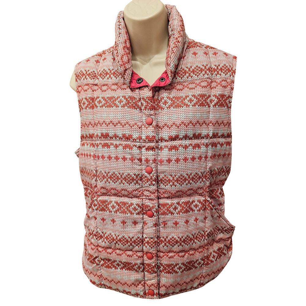 Lands end M pink fair ilse down goose feather filled EUC winter Christmas girly